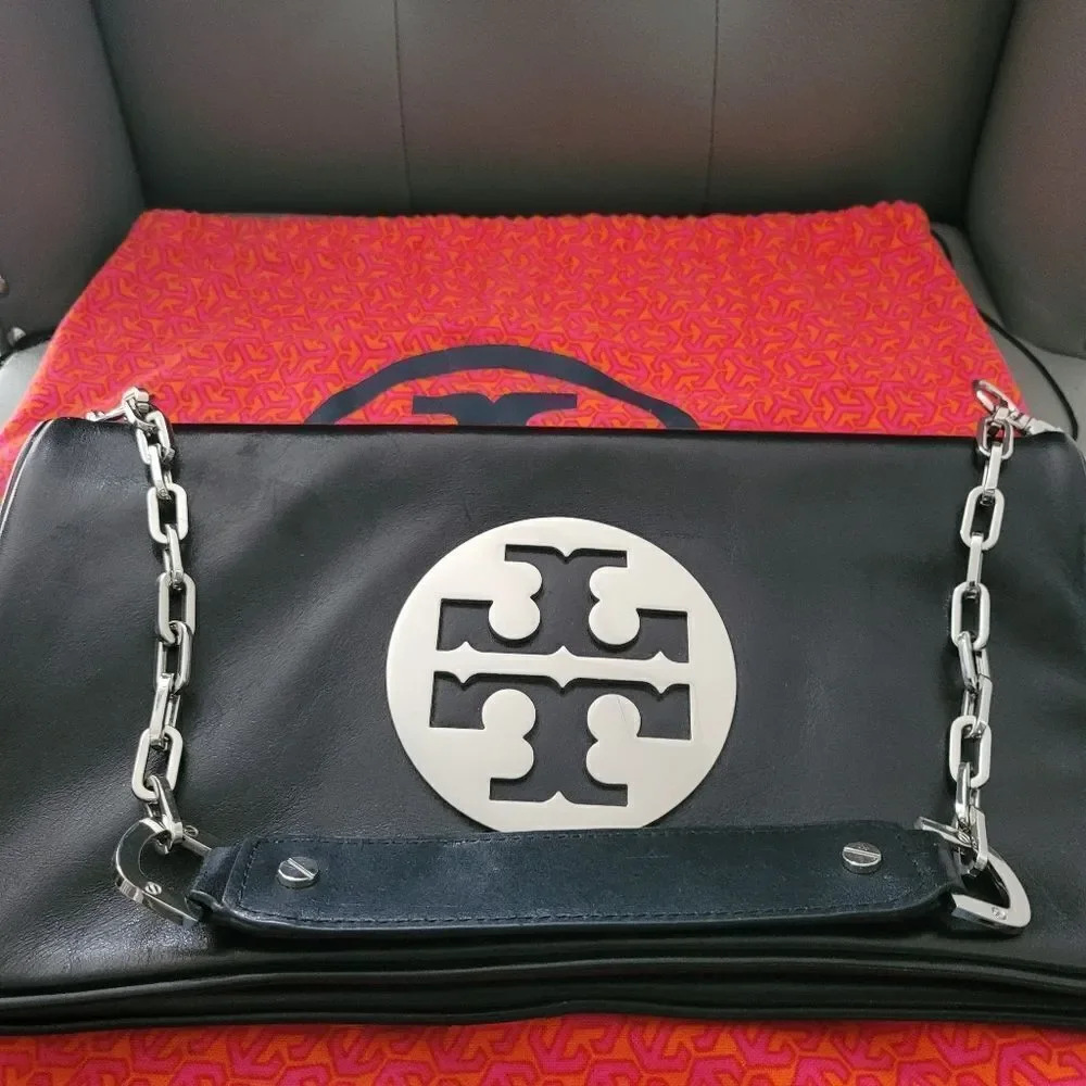 Tory Burch Reva Black Shoulder/Clutch Bag